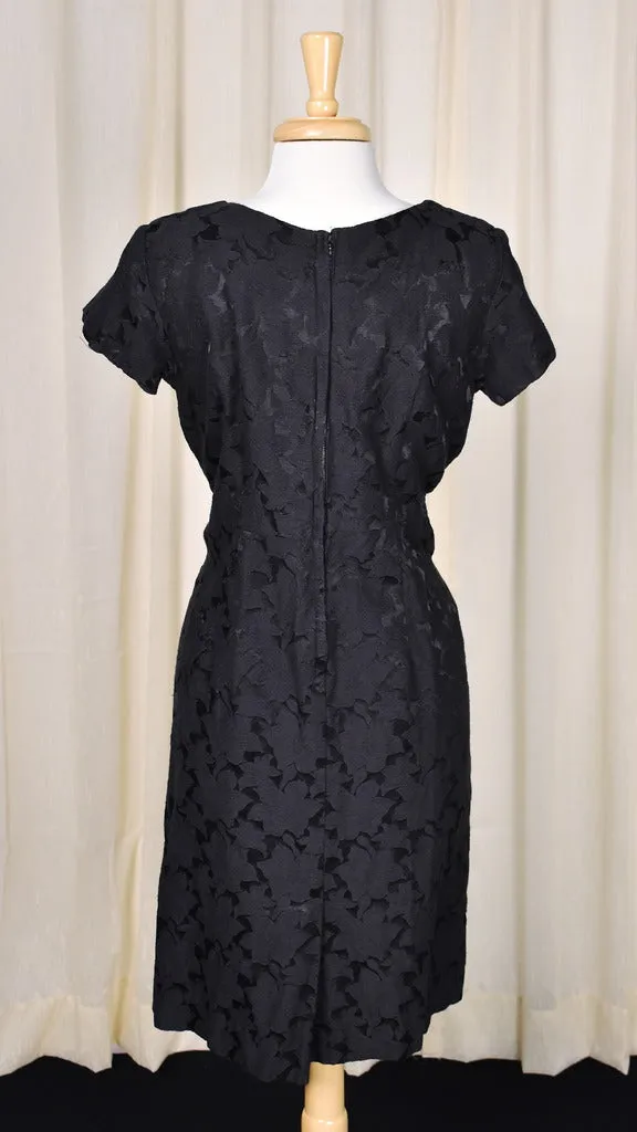 1950s Black Cotton Brocade Vintage Suit