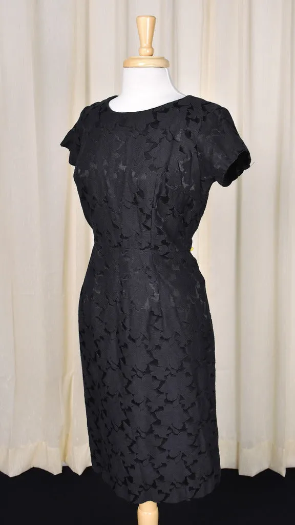 1950s Black Cotton Brocade Vintage Suit