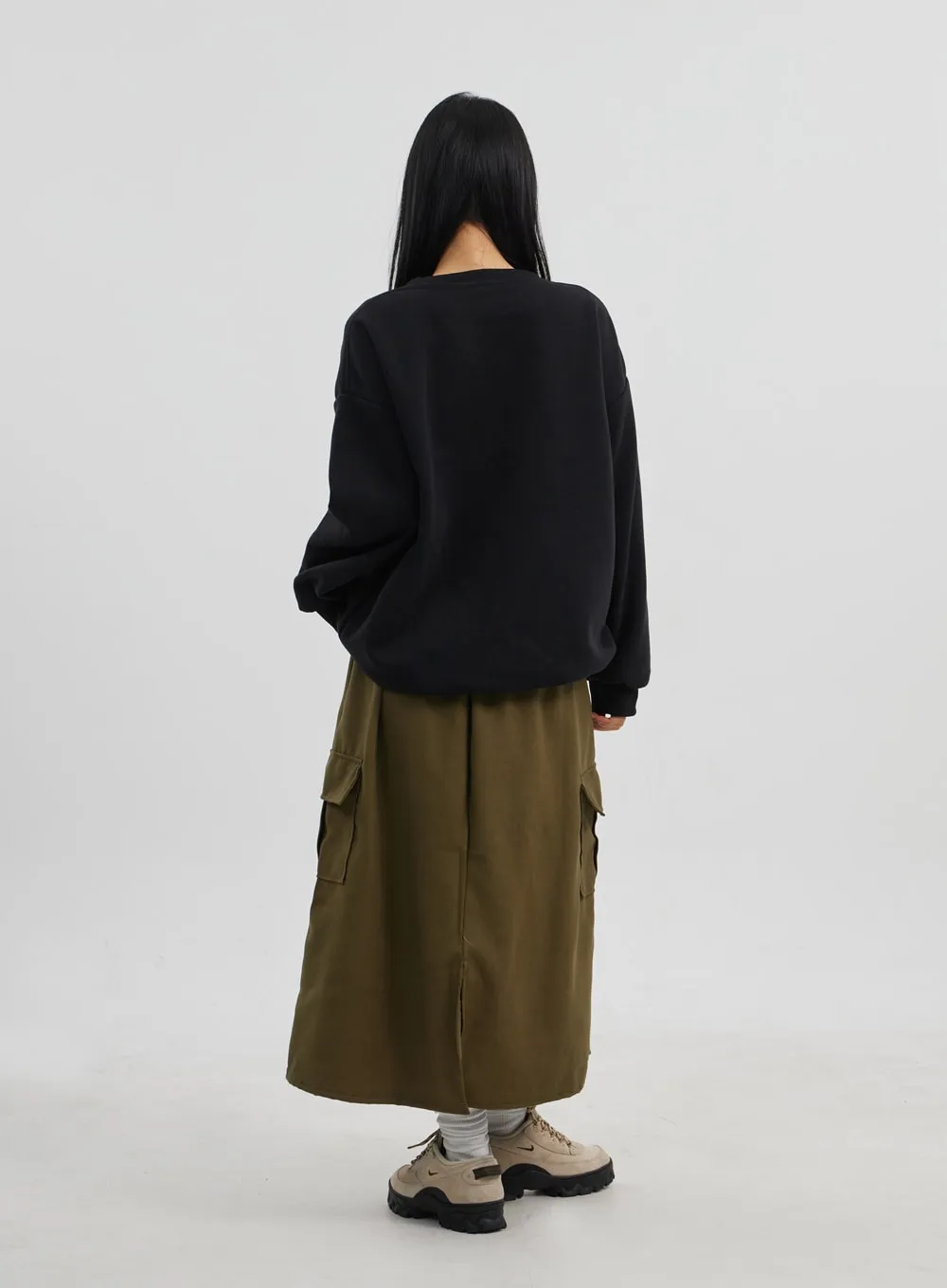 A-Line Cargo Maxi Skirt CJ319