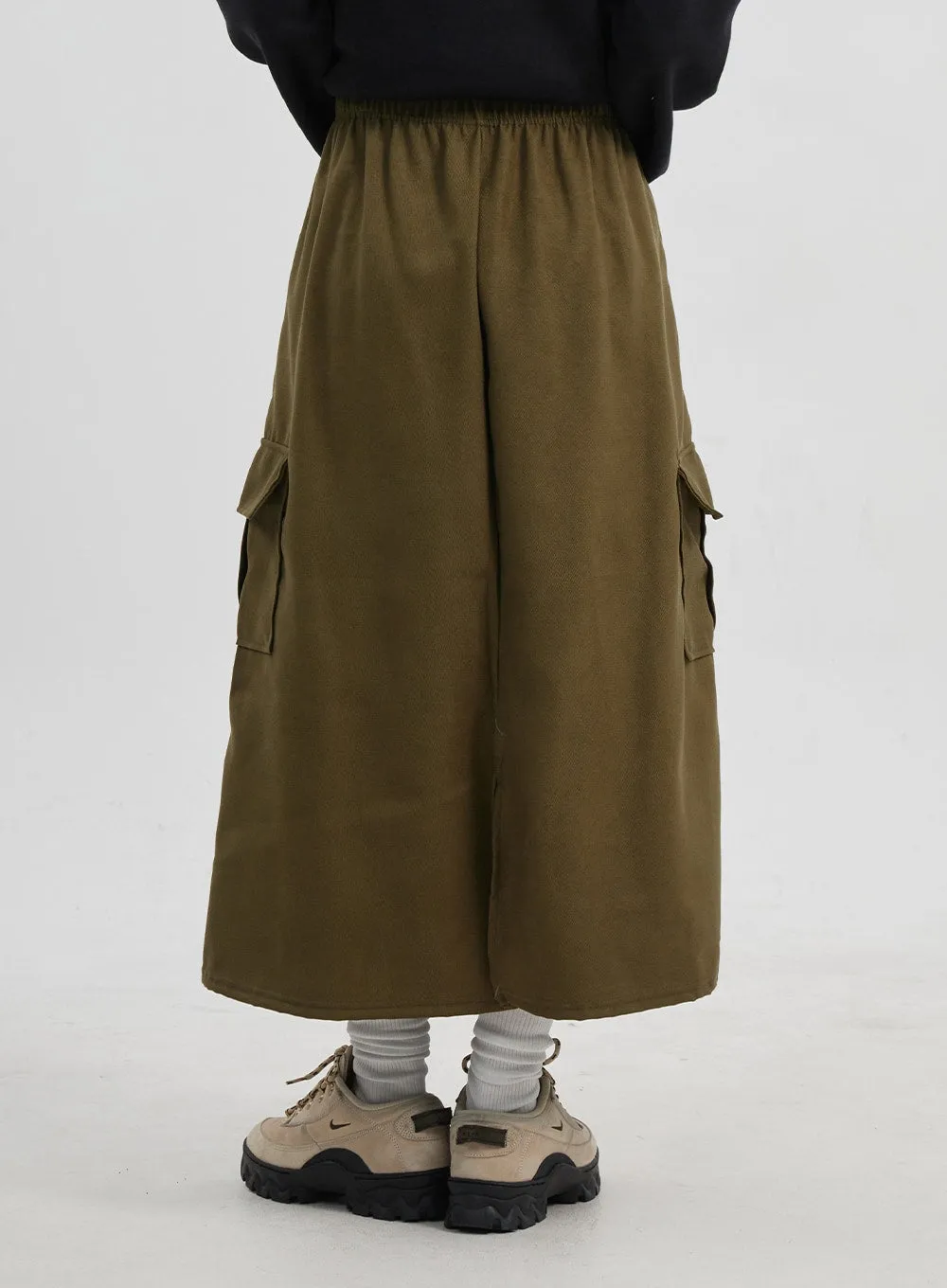 A-Line Cargo Maxi Skirt CJ319