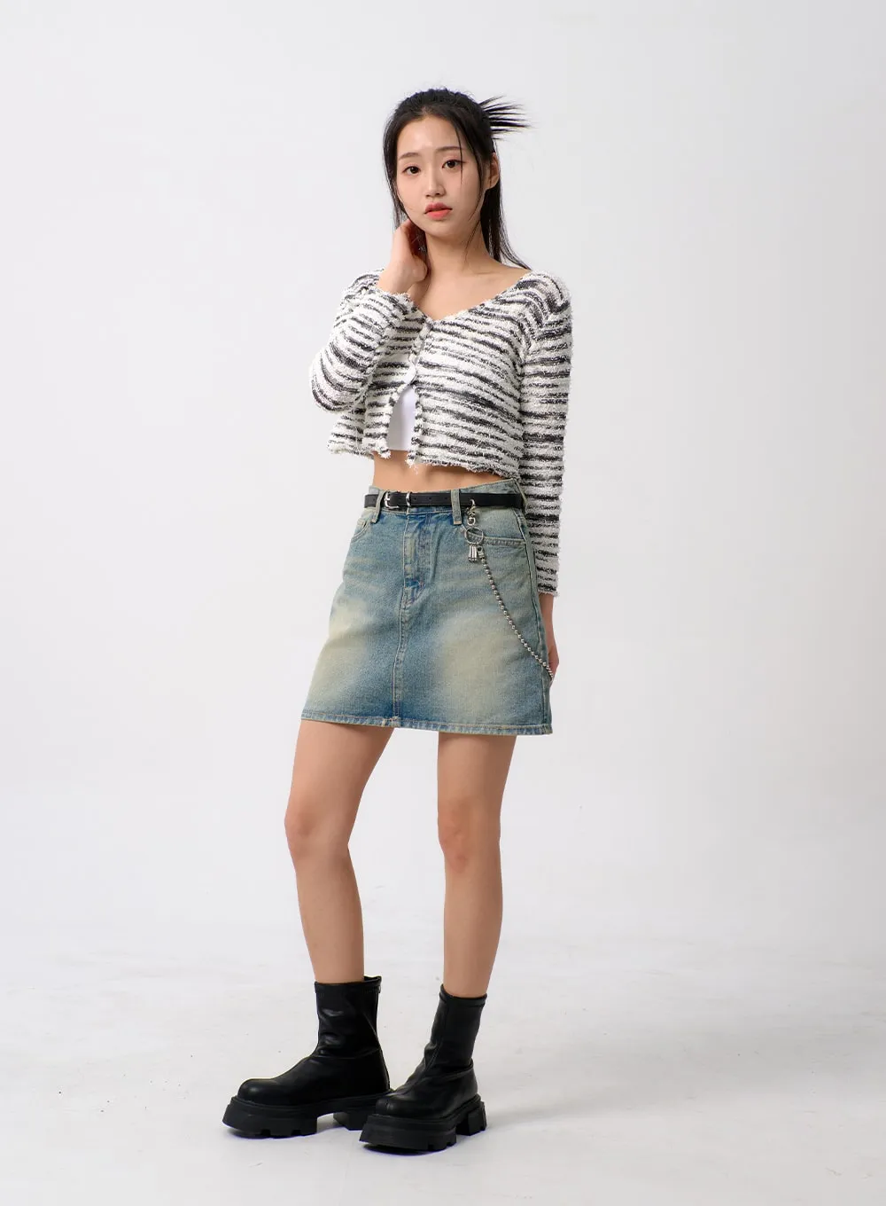 A-Line Denim Mini Skirt BM306