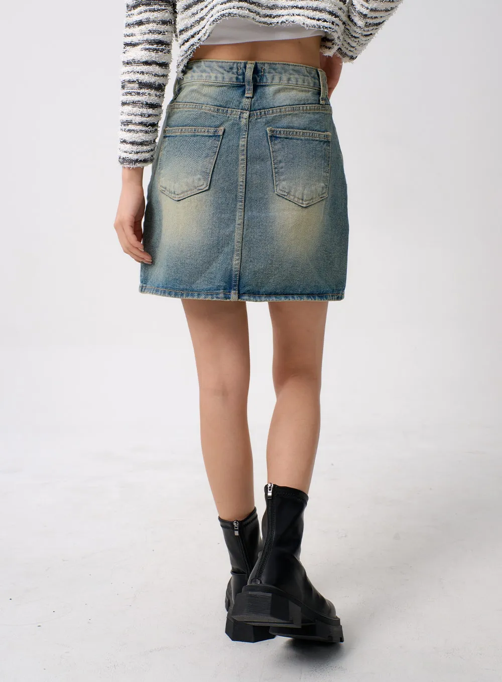 A-Line Denim Mini Skirt BM306