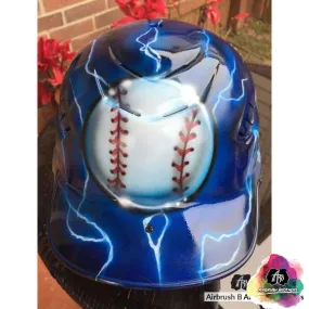 Airbrush Lightning Baseball Design