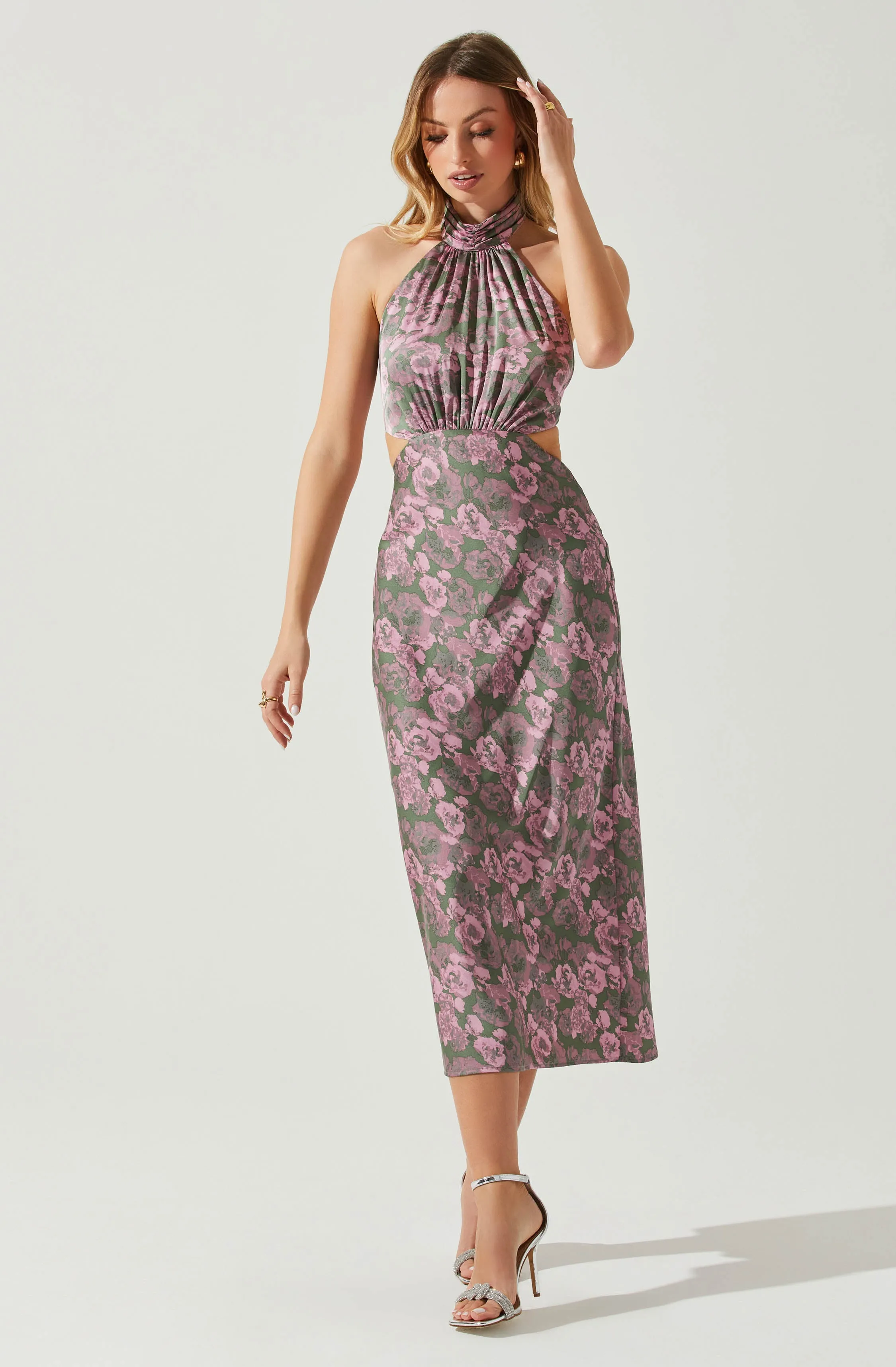 Ambretta Floral Halter Midi Dress