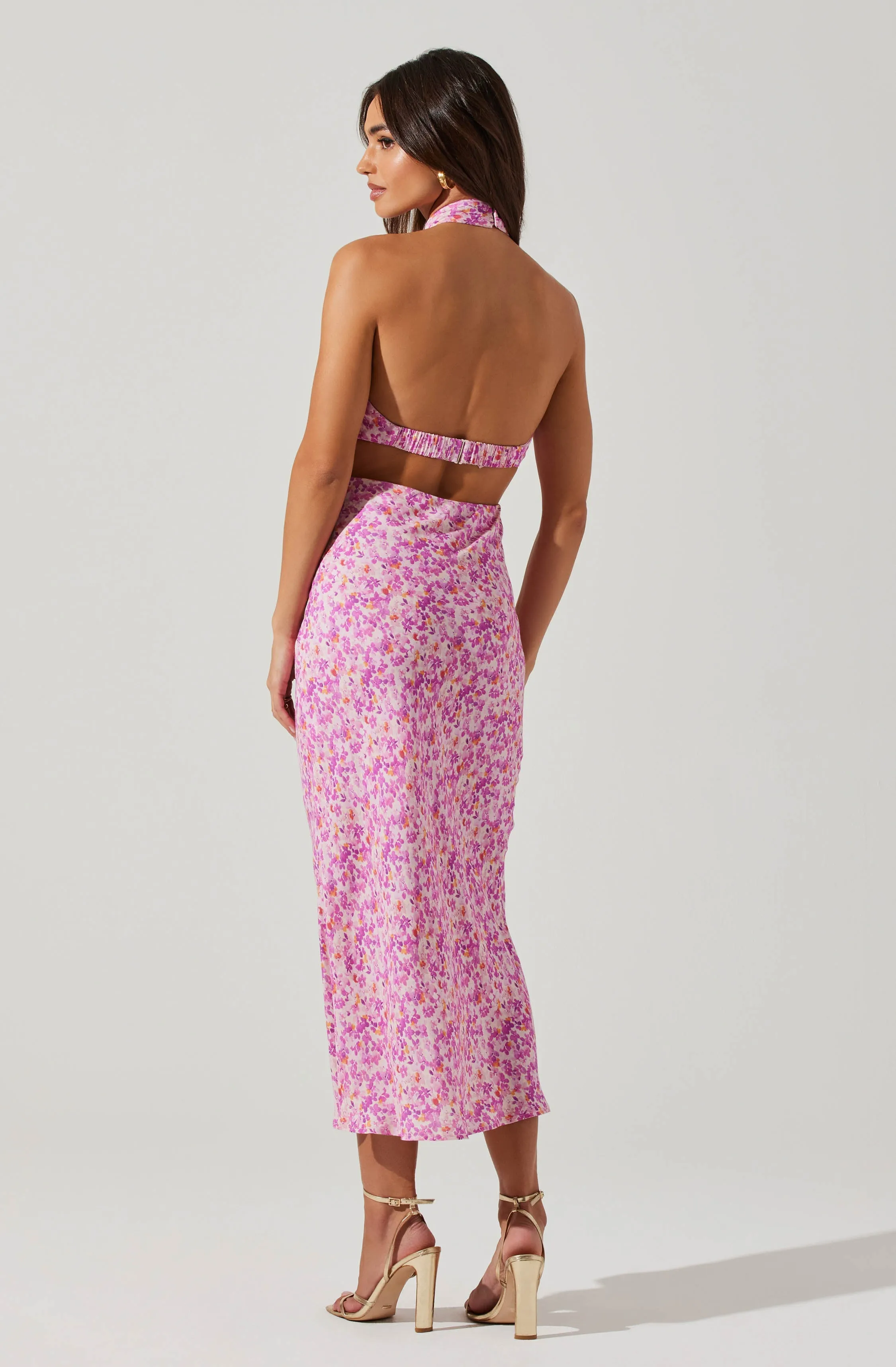 Ambretta Floral Halter Midi Dress