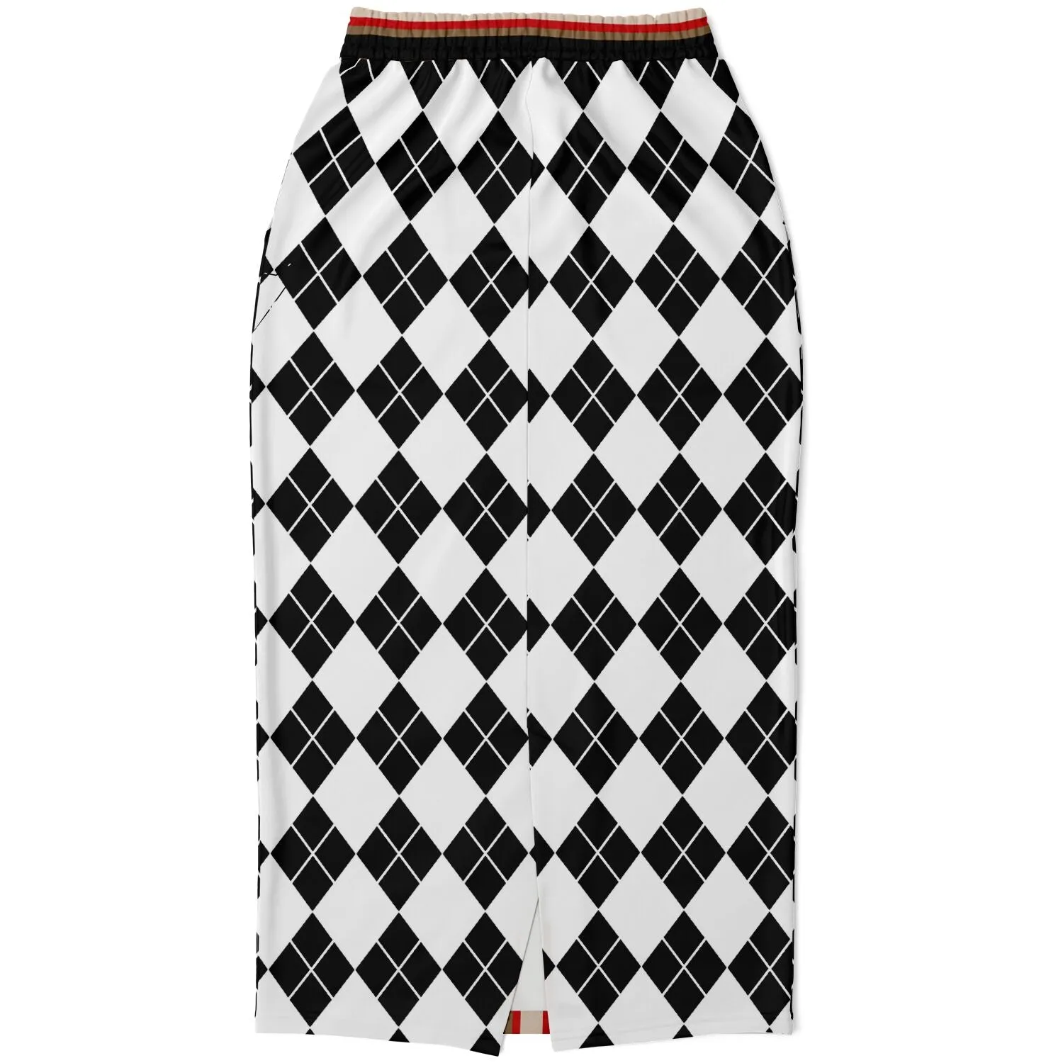 Argyle Me Eco-Poly Long Pocket Skirt - Black