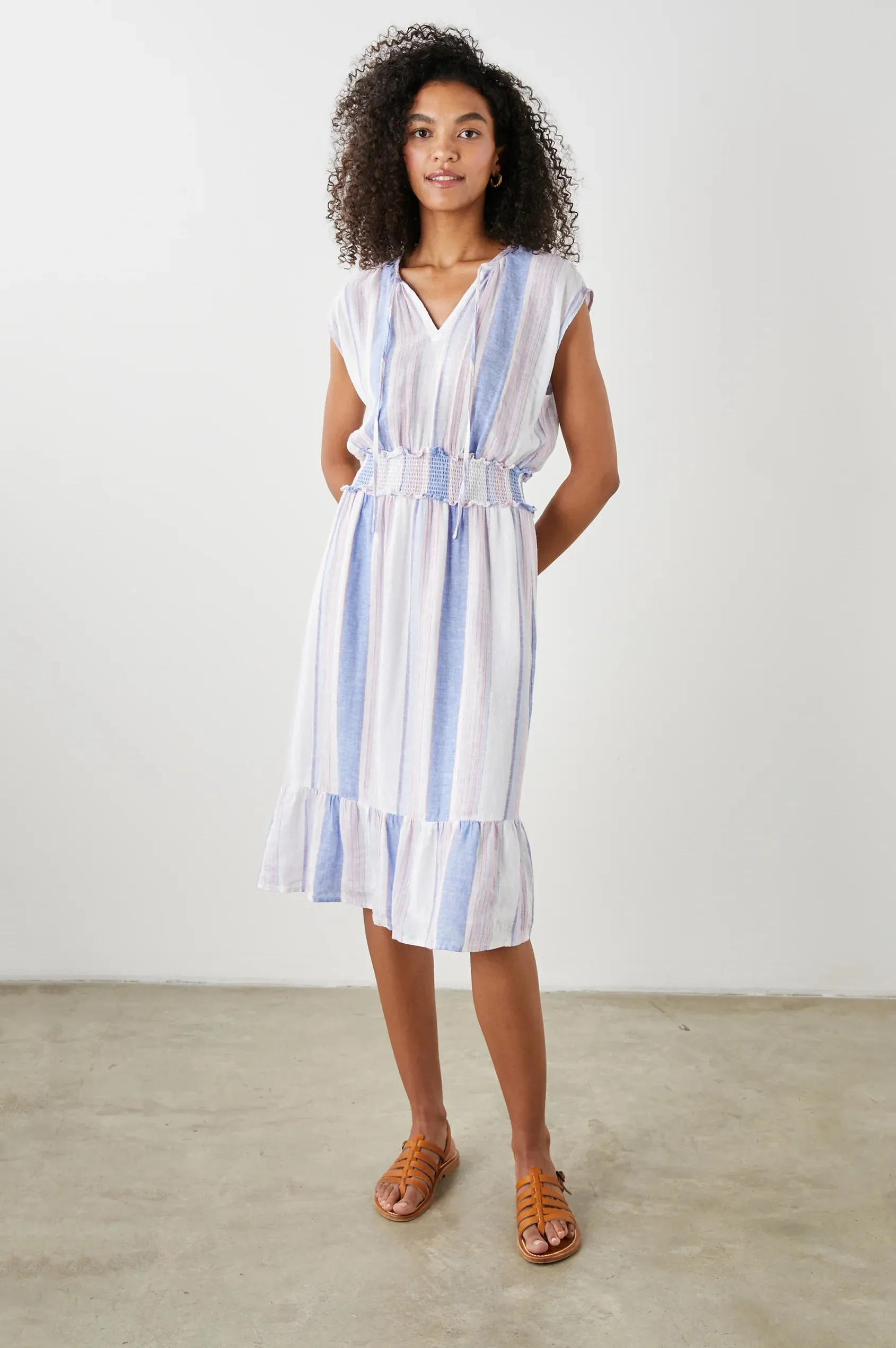 ASHLYN MIDI DRESS (MARINI STRIPE) - RAILS