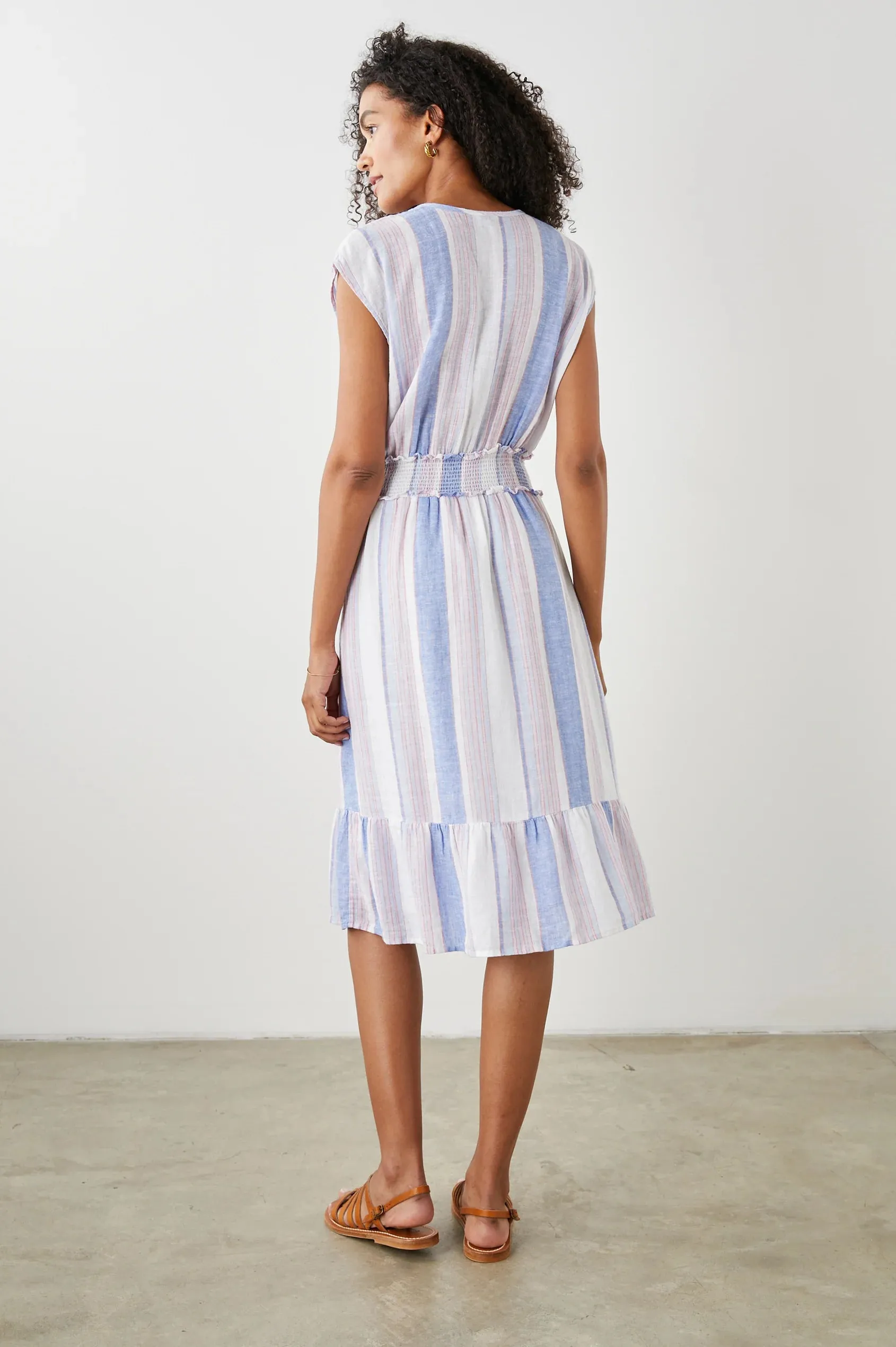 ASHLYN MIDI DRESS (MARINI STRIPE) - RAILS