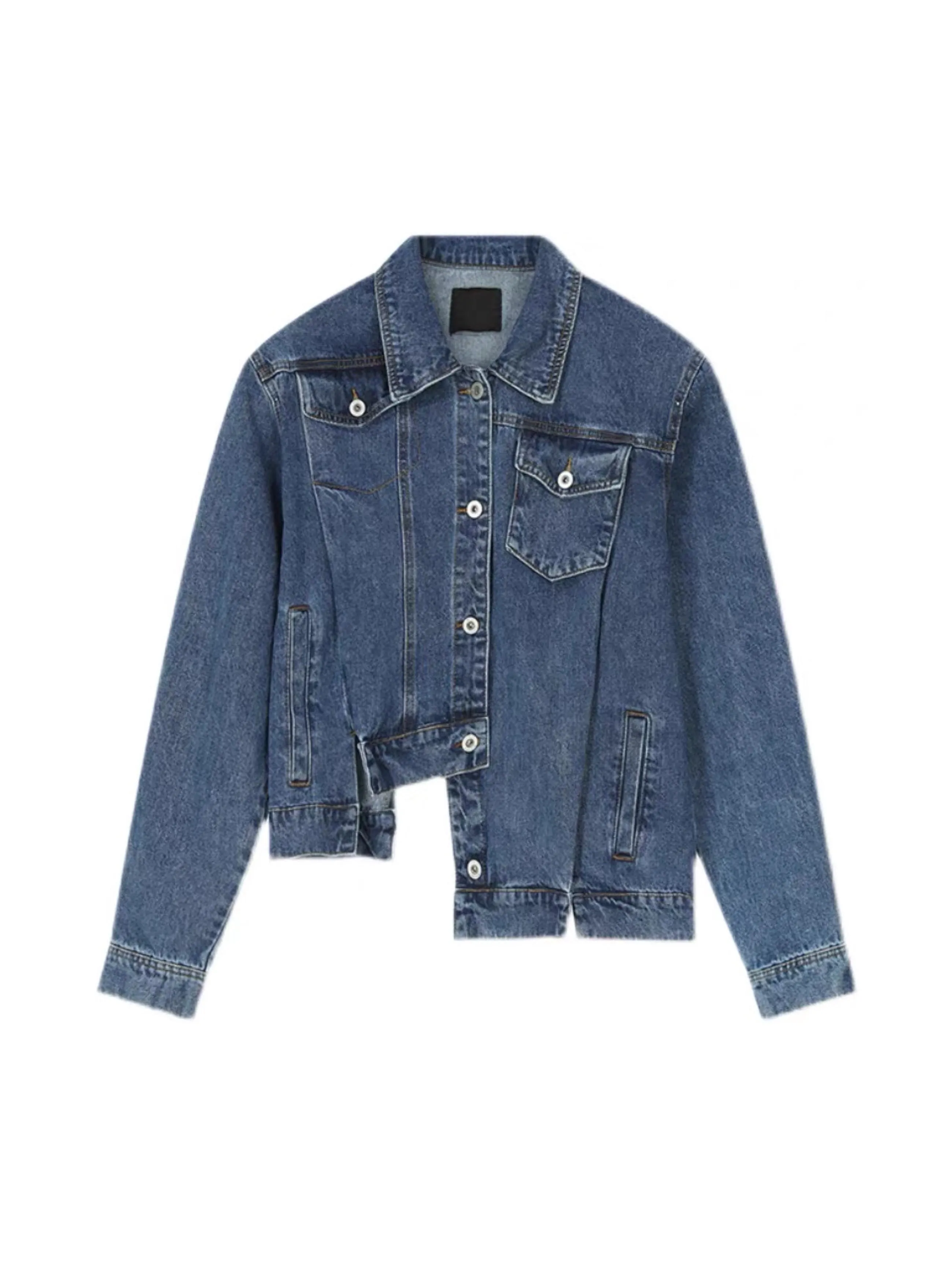 Asymmetrical Hem Denim Jacket