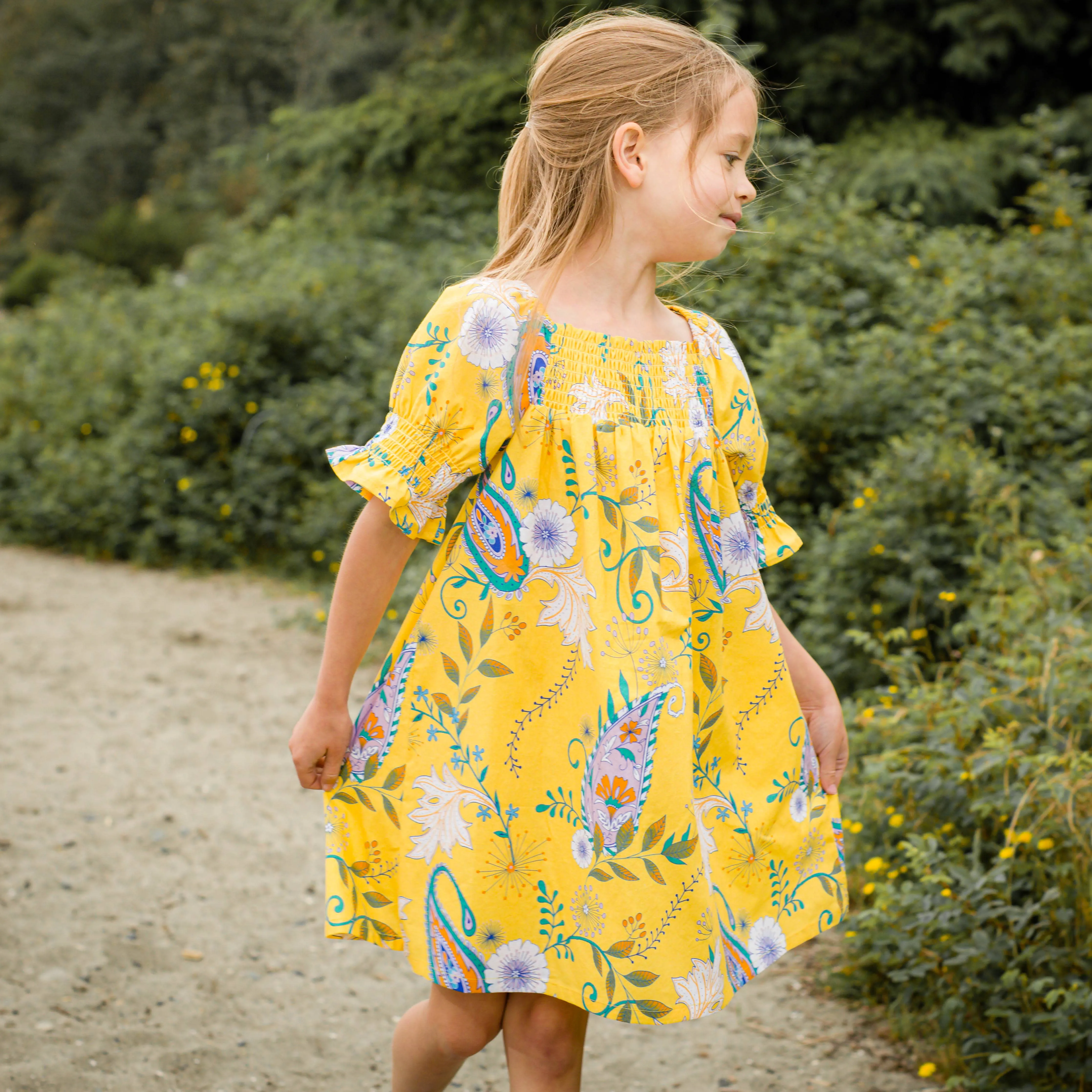 Beet World - Olivia Dress - Sunshine Paisley: 2-3 Y