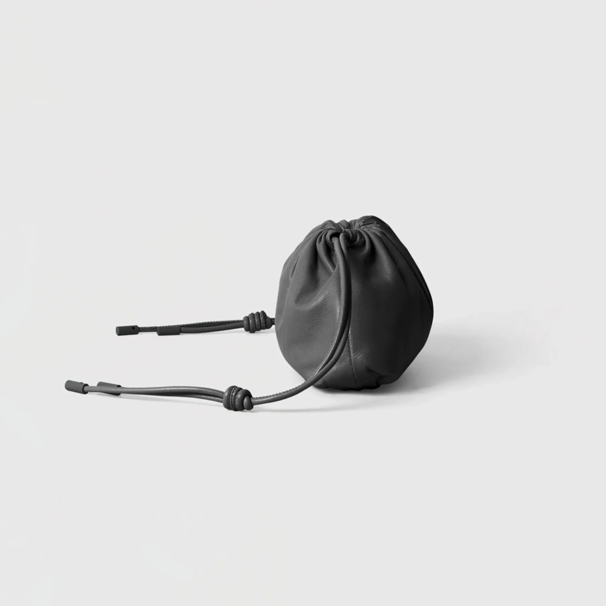 Black Mini Leather POUF Bag