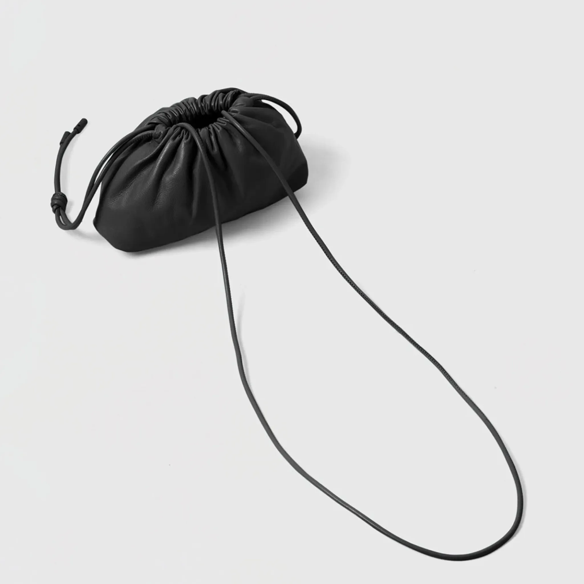 Black Mini Leather POUF Bag