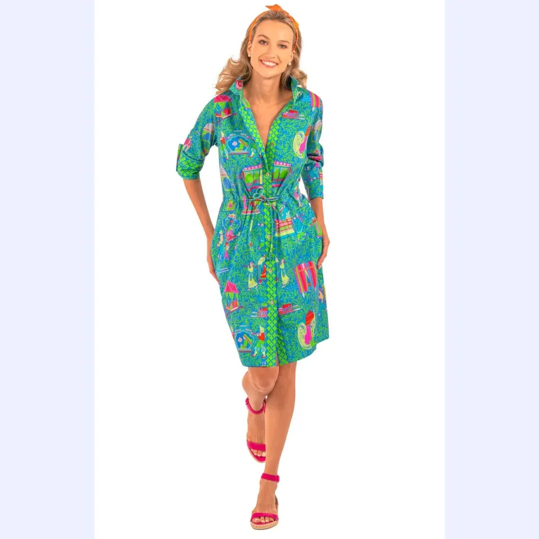 Bright Print Shirt Dress