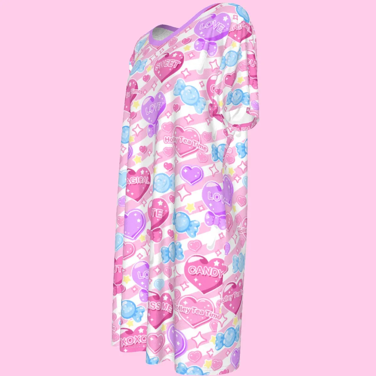 Candy Love Hearts (Colorful Cutie) Women's T-shirt Dress