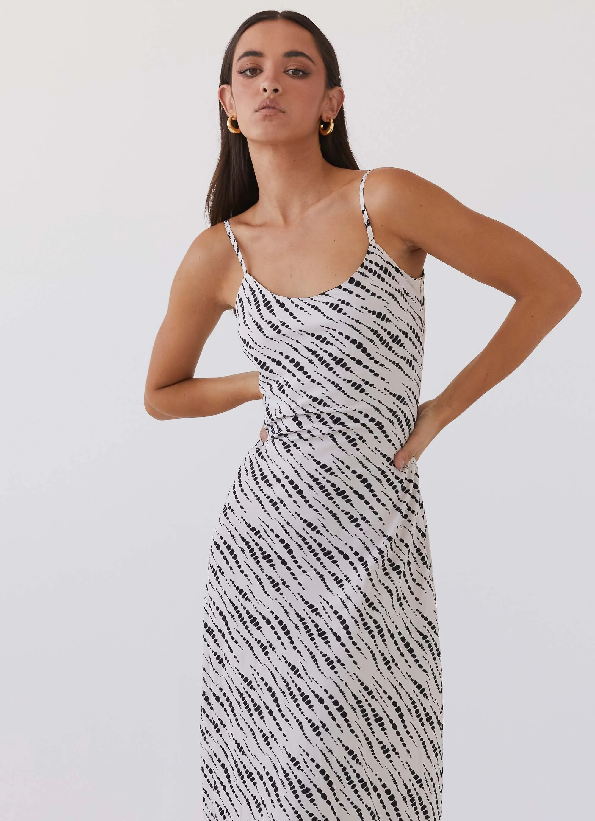 Carol Maxi Slip Dress - Pebble