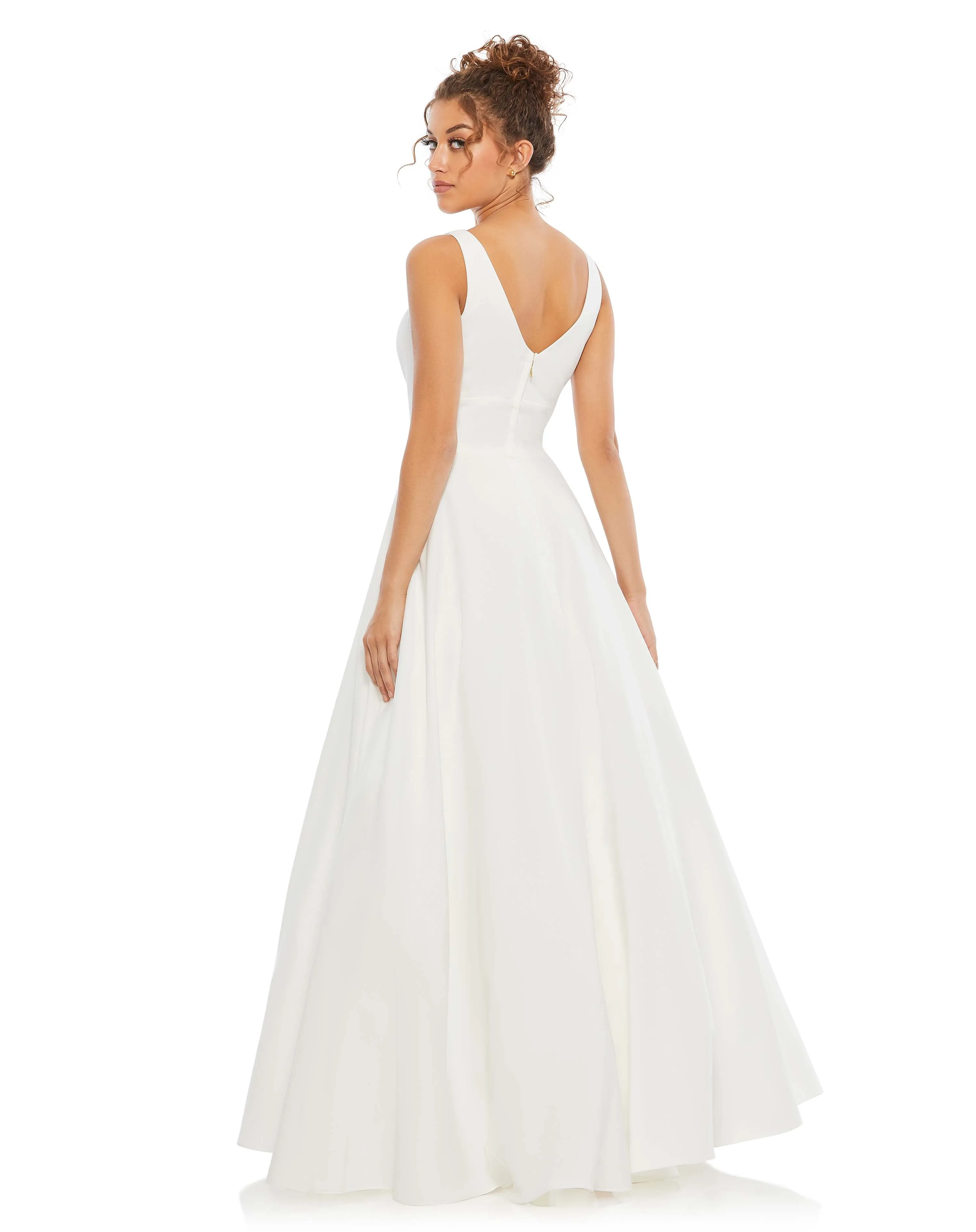 Classic Sleeveless A-Line Gown with Pockets