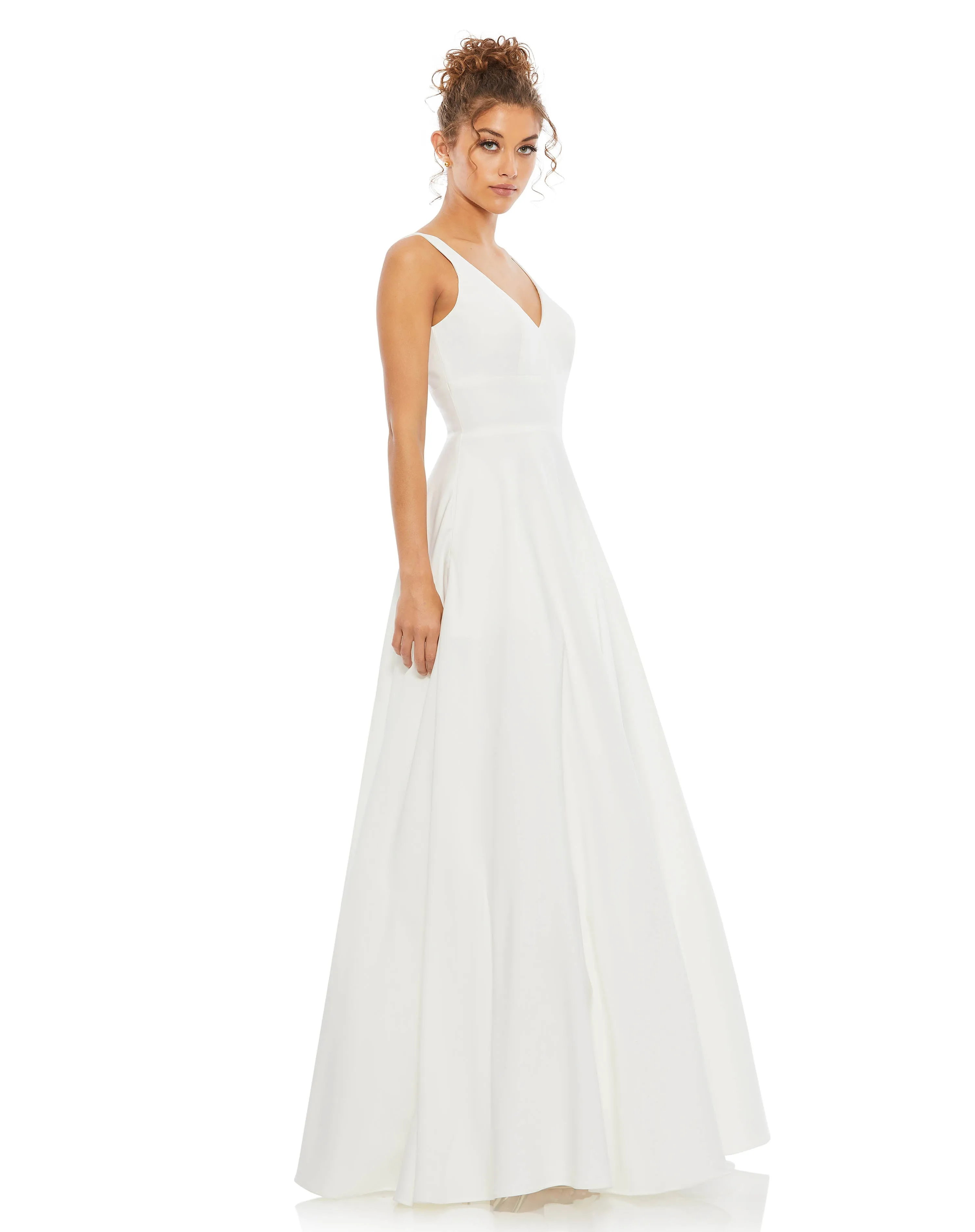 Classic Sleeveless A-Line Gown with Pockets