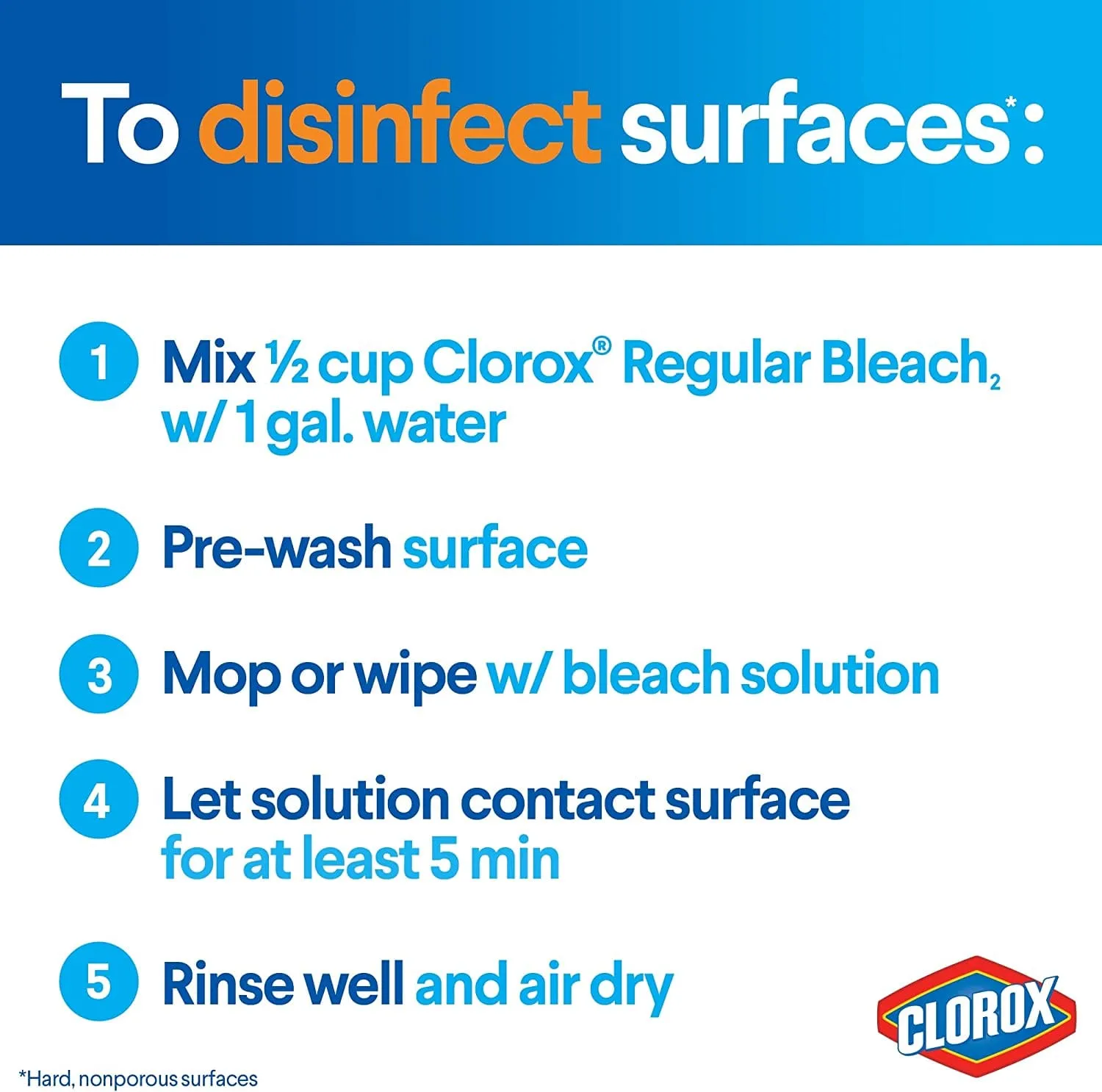 CLOROX BLEACH HALF GAL 2L - CBHG2L