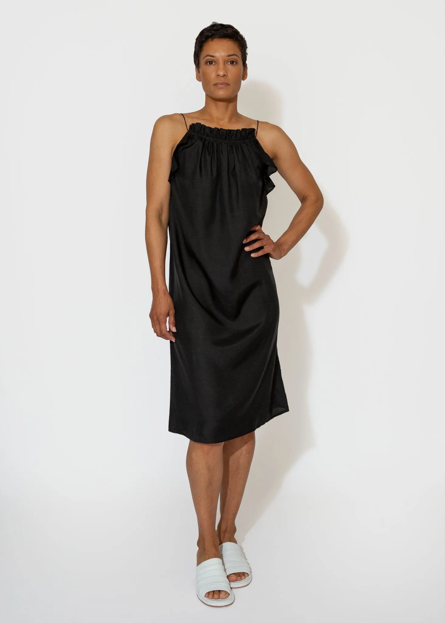 Giverny Slip Dress in Onyx