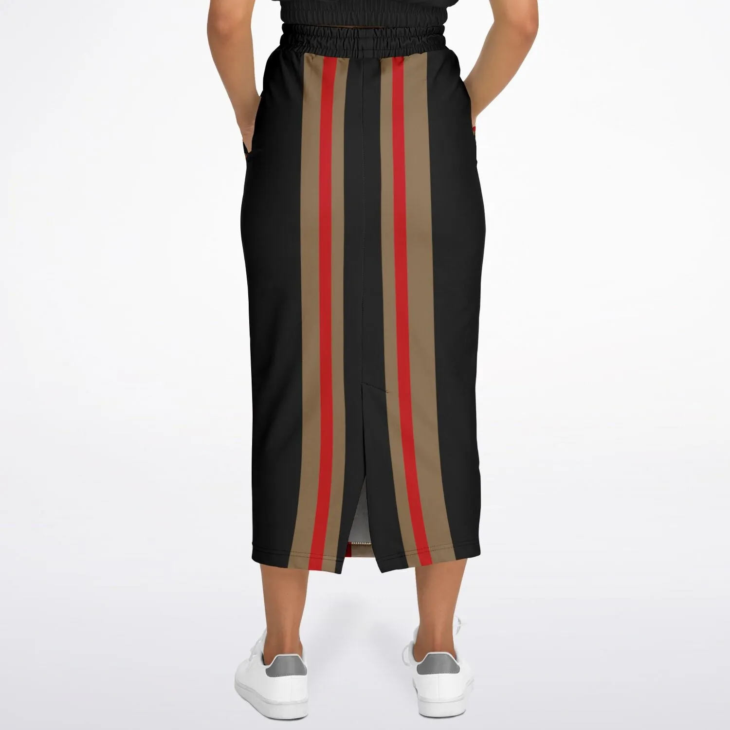 Gold Line Black Eco-Poly Long Pocket Skirt