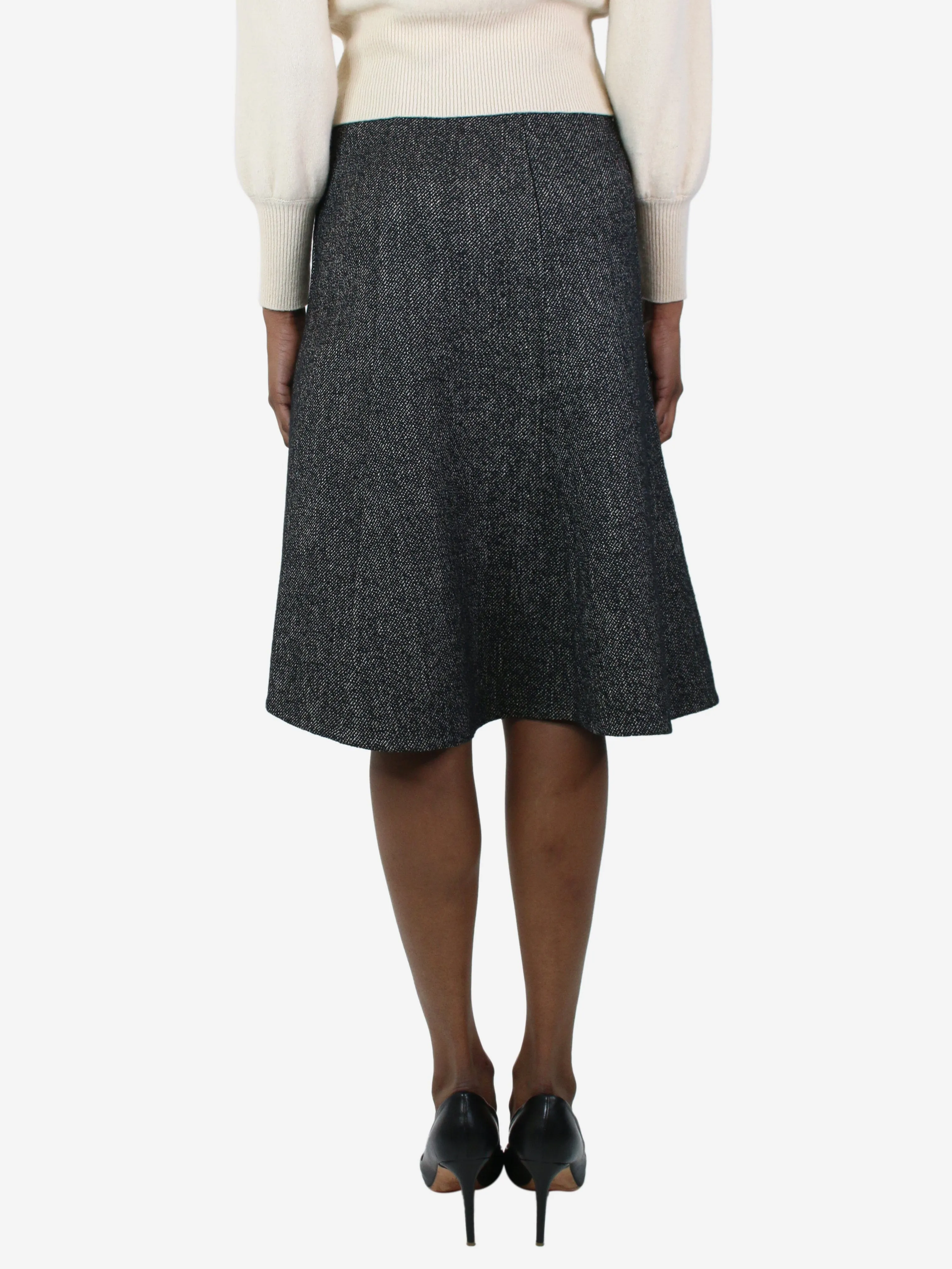 Grey A-line wool skirt - size FR 34