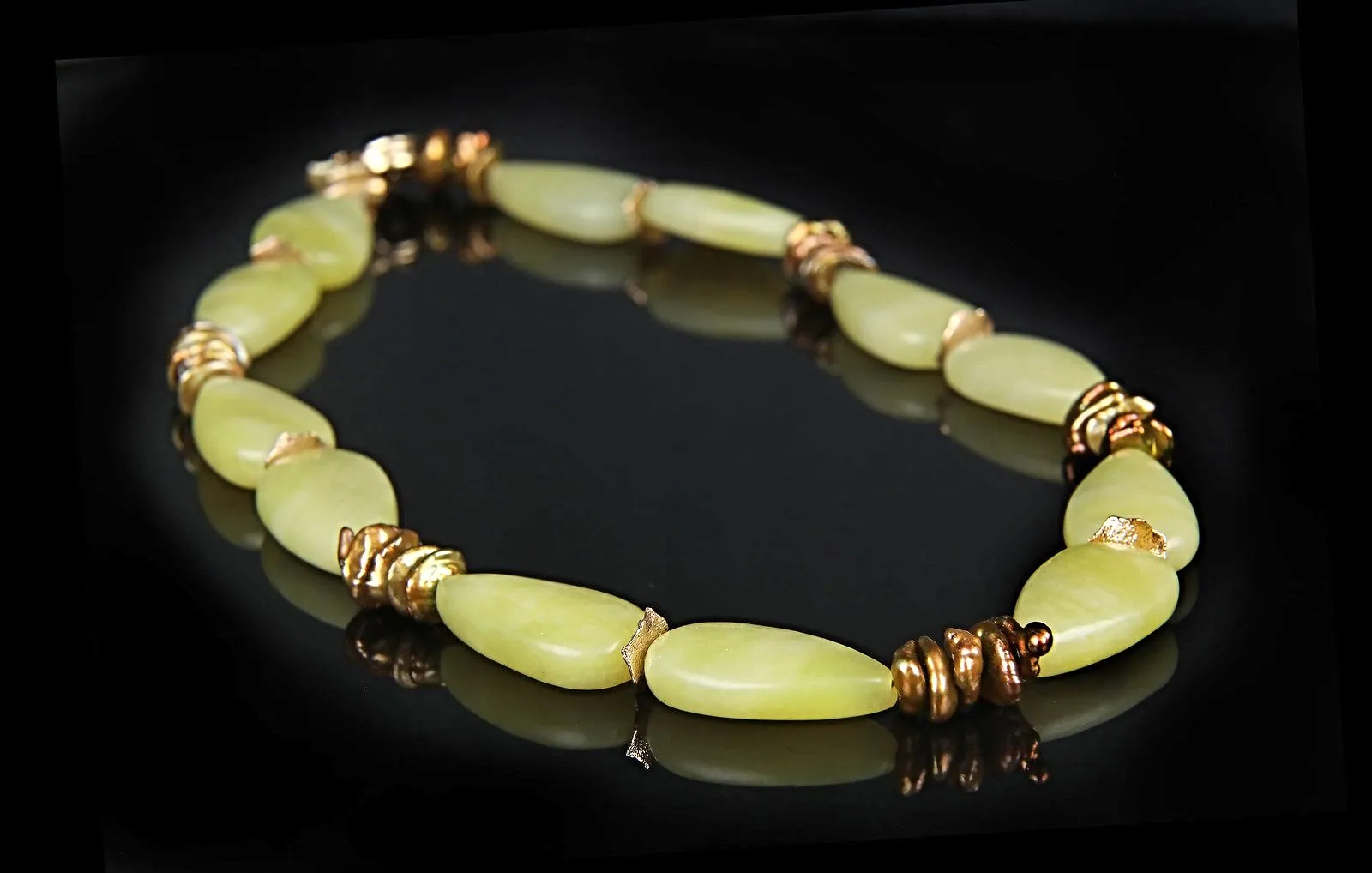 Jade, Pearl, and Gold Necklace