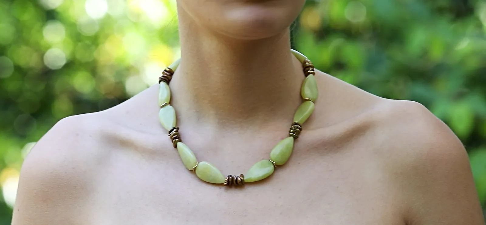 Jade, Pearl, and Gold Necklace