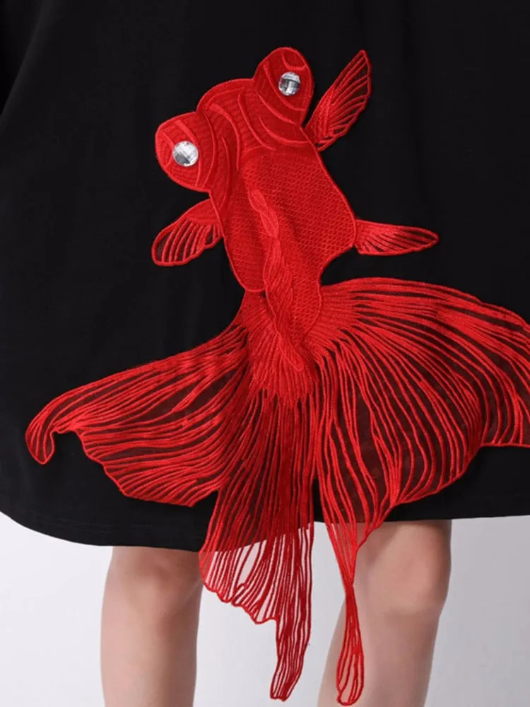 Kingyo Embroidered Goldfish Dress