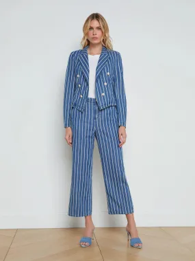 L’agence - Wayne Striped Denim Blazer - Denim Stripe