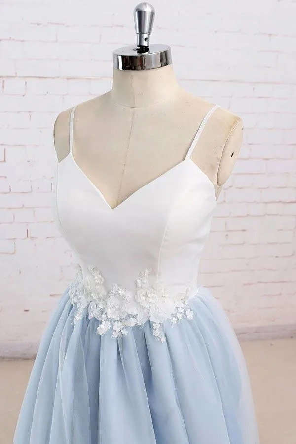 Light Blue Prom Dress, Evening Dress ,Winter Formal Dress, Pageant Dance Dresses, Graduation School Party Gown, PC0157