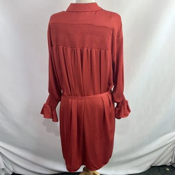 Maje NWT Terracotta Shirt Dress with Slip