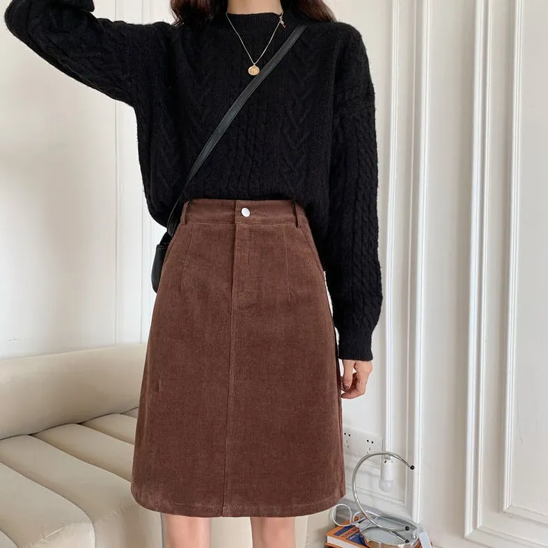 Midi Corduroy Skirt