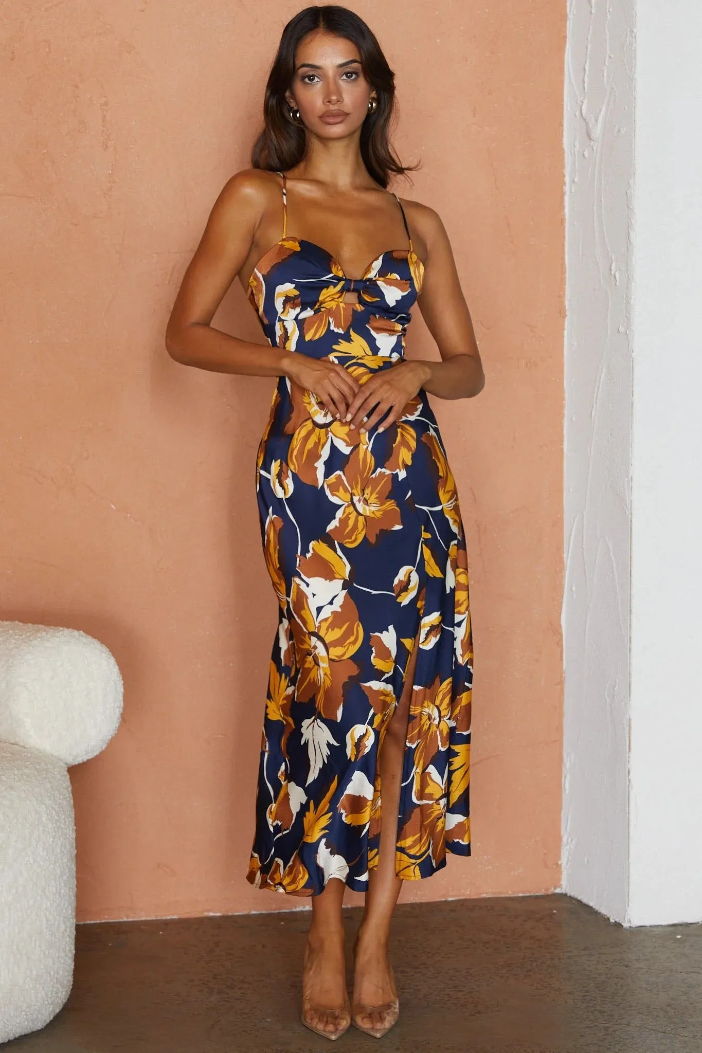 Milani Midi Dress - Navy Print