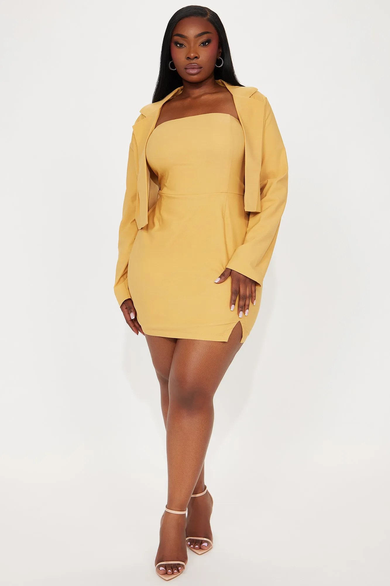 Nine to Five Mini Dress Set - Mustard