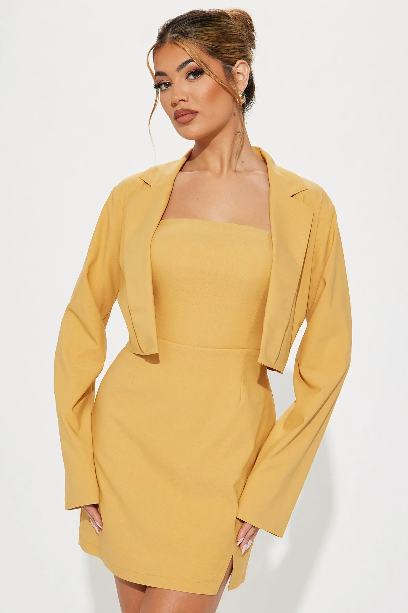 Nine to Five Mini Dress Set - Mustard