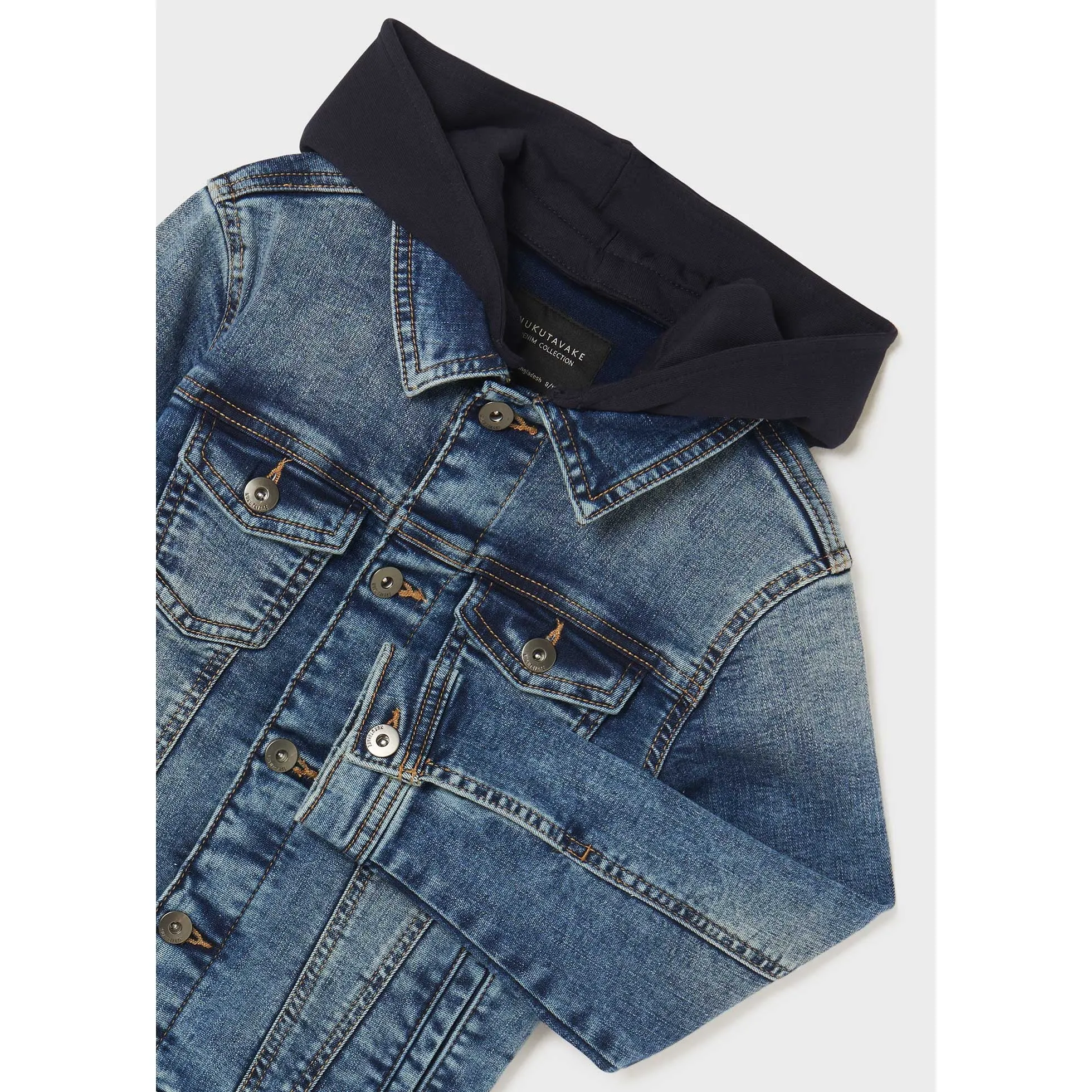 Nukutavake Hooded Denim Jacket _Medium Blue 6406-78