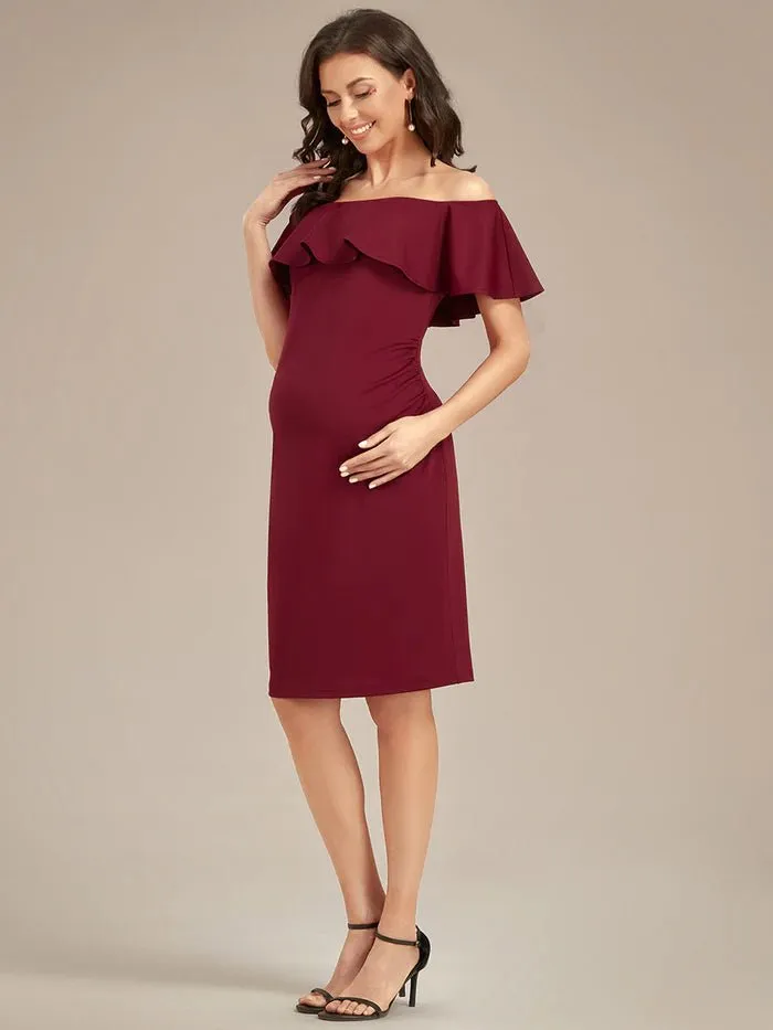 Off Shoulder Ruffles Maternity Dresses