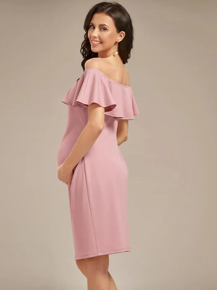 Off Shoulder Ruffles Maternity Dresses