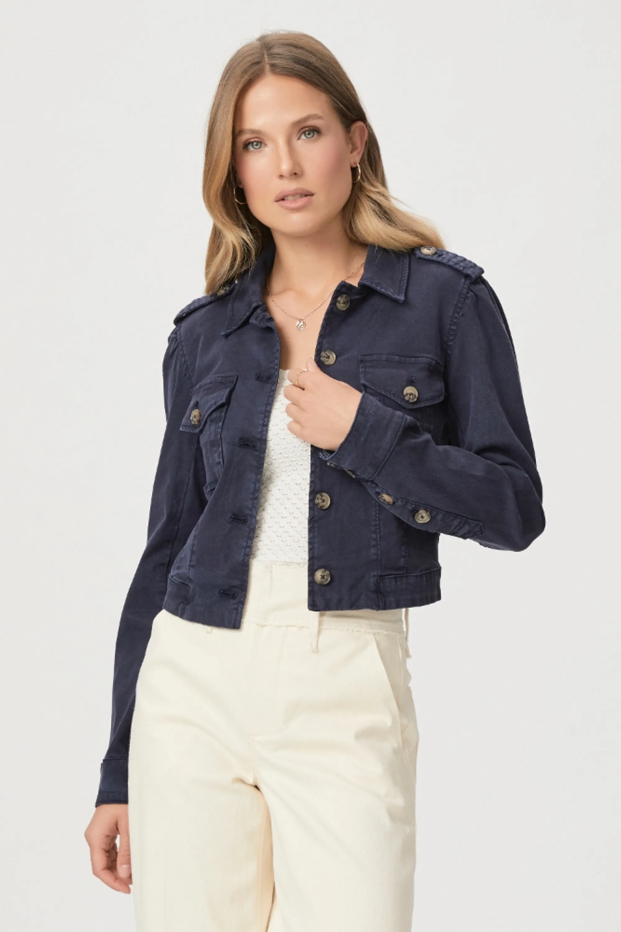 Paige Cropped Pacey Vintage Navy