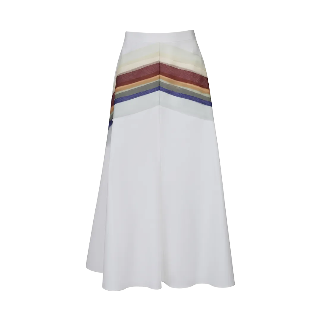 Quartered A-Line Midi Skirt