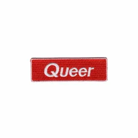 Queer Red Rectangular Patch supporting The Trevor Project