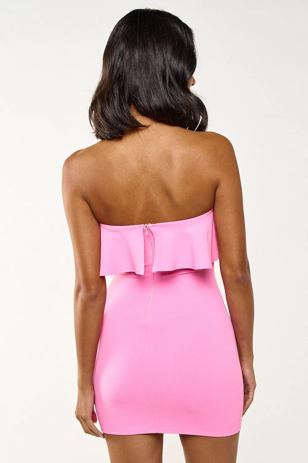 Ruffle Top Strapless Dress