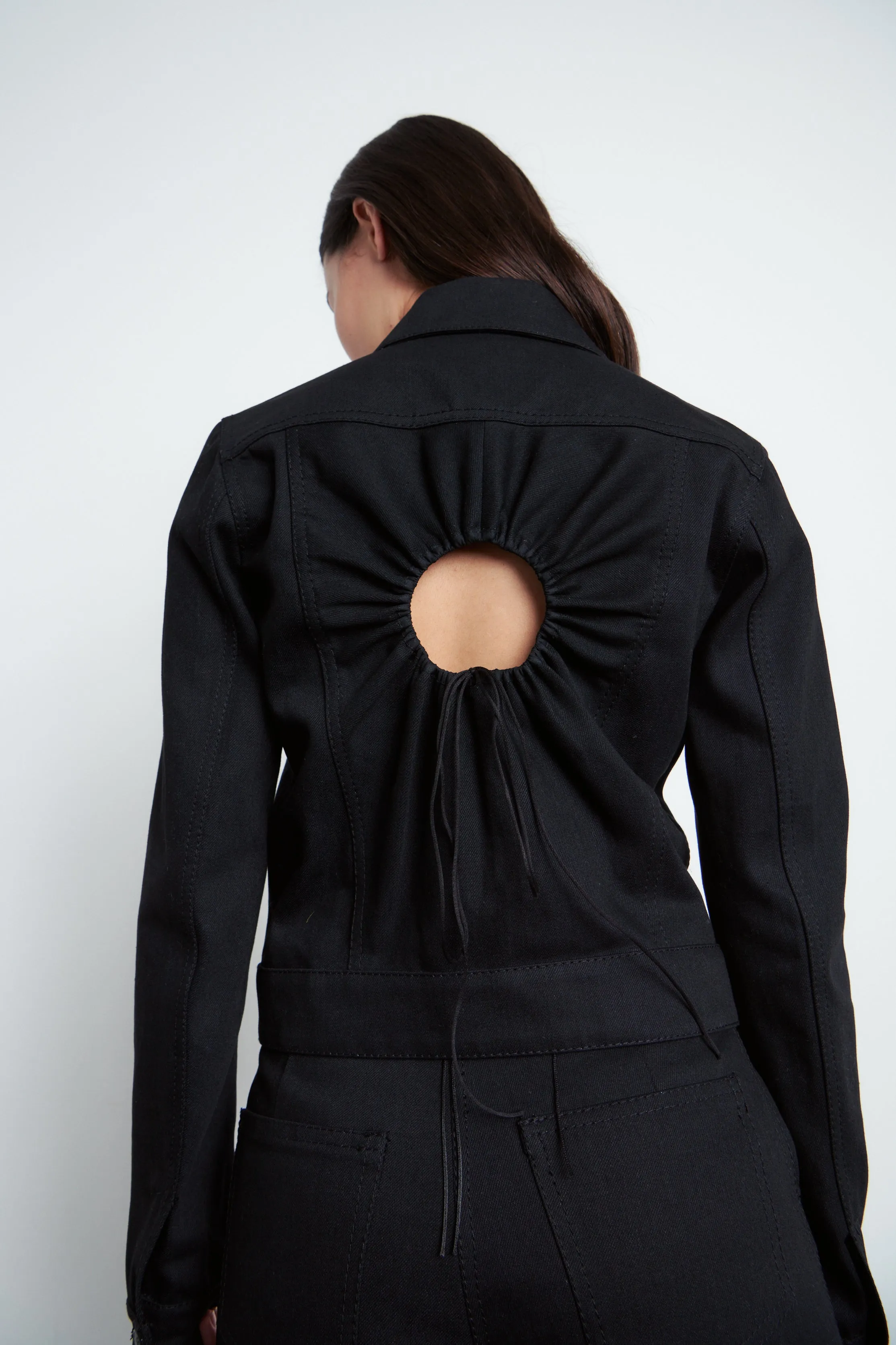 SASHA | JACKET DENIM WITH PATCHES BLACK