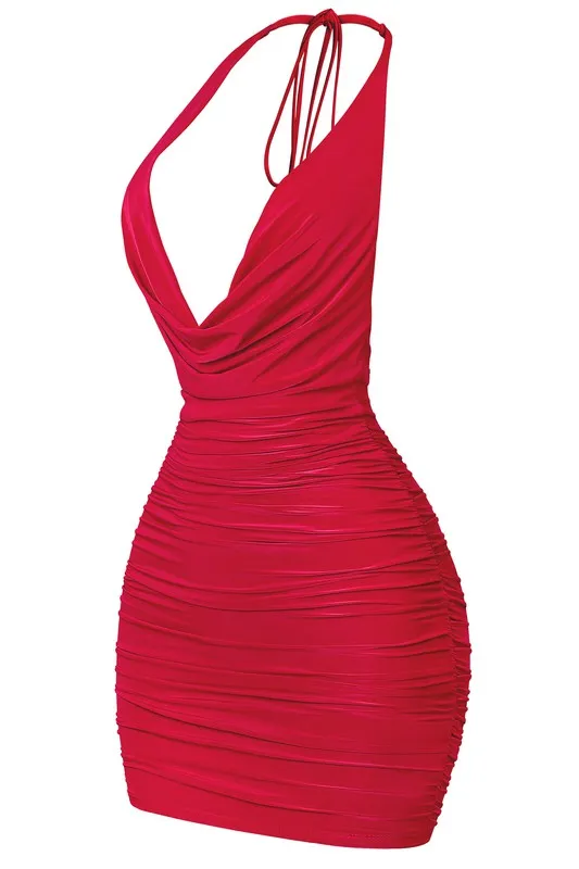 Stacy halter dress (Red)