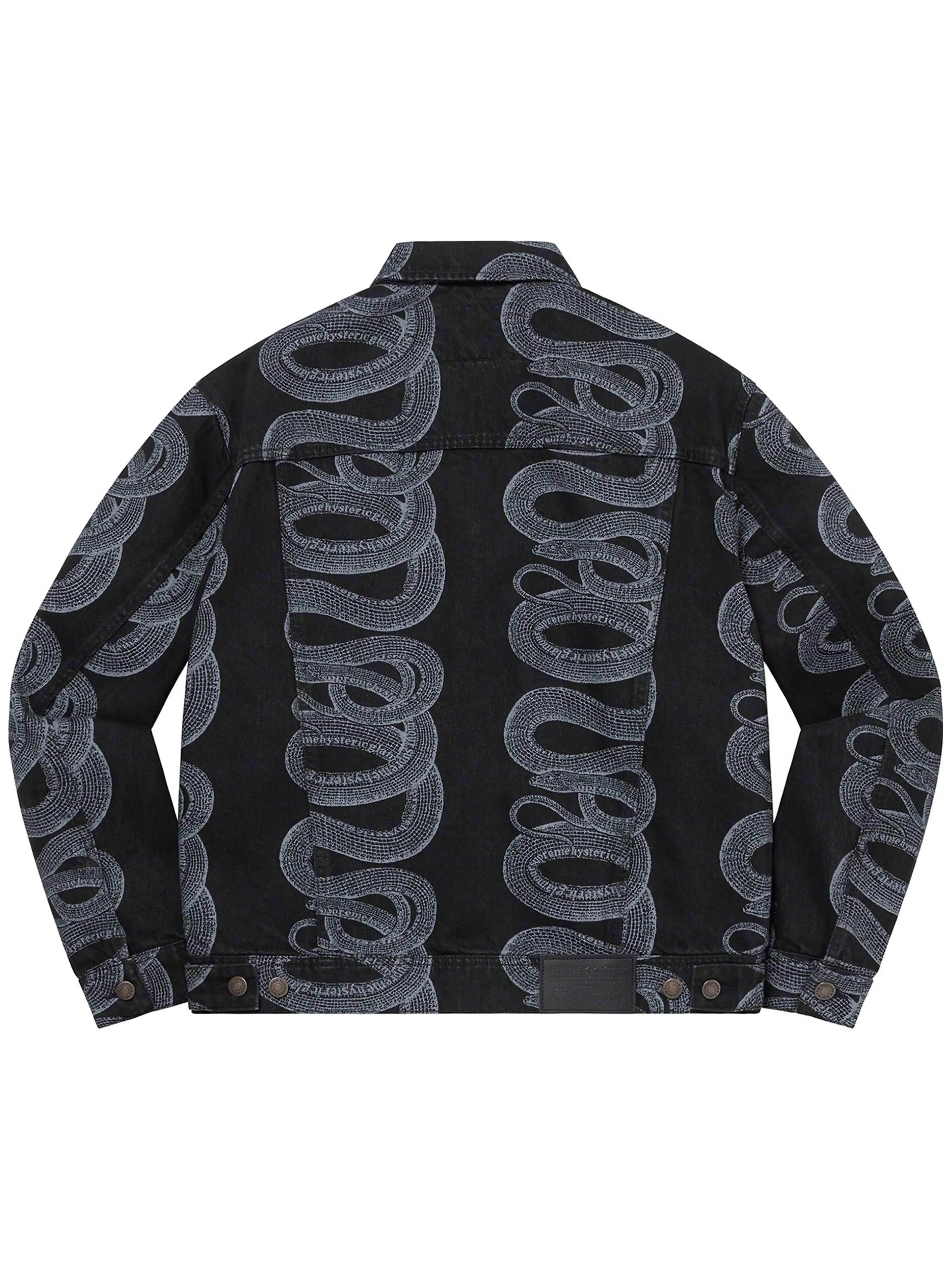 Supreme Hysteric Glamour Snake Denim Trucker Jacket Black [SS21]