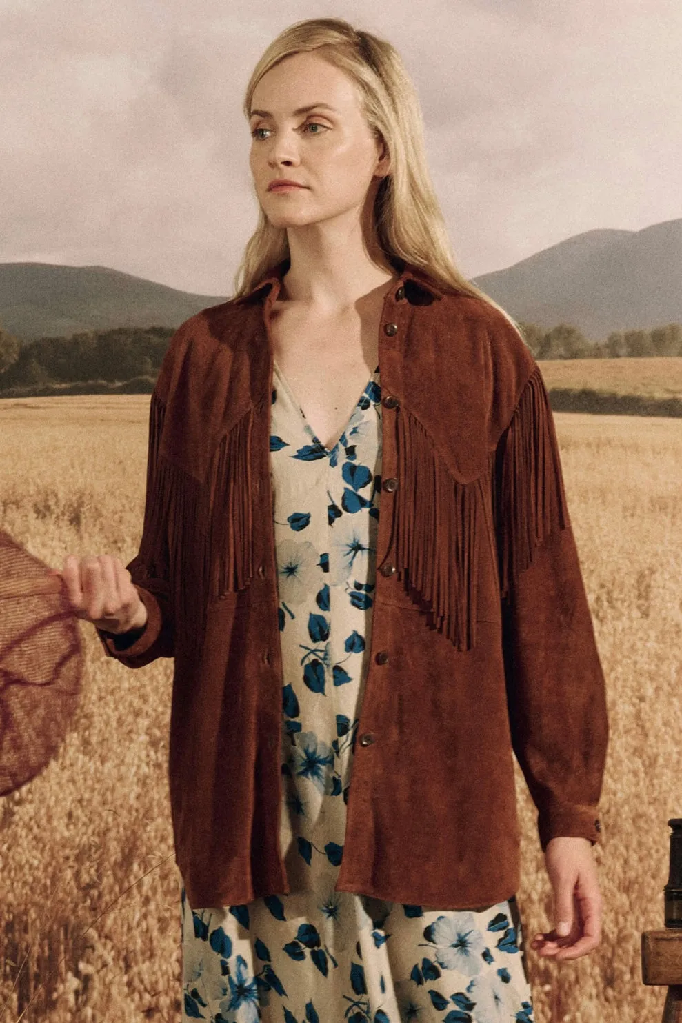 THE SUEDE FRINGE SHIRT JACKET