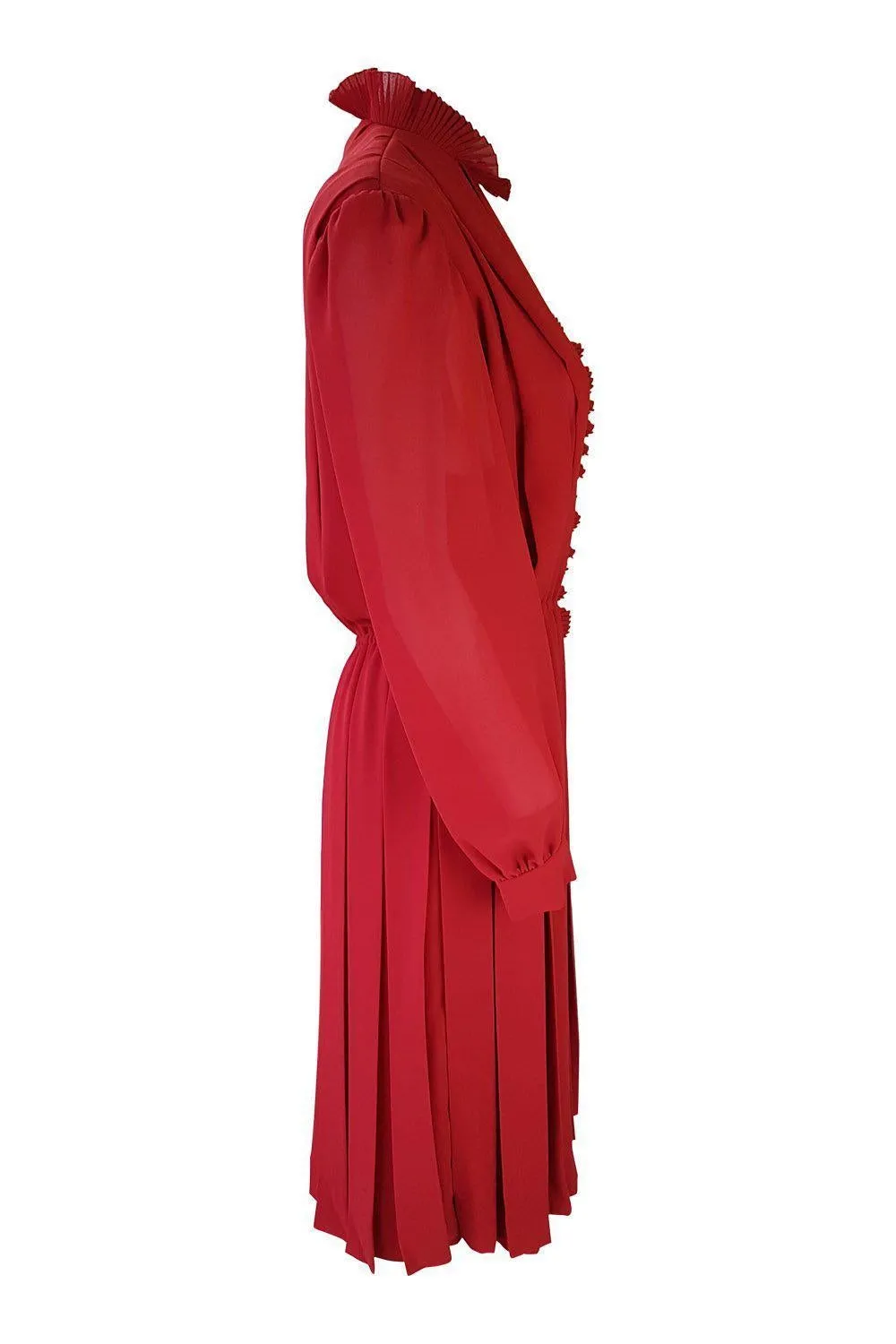 THE WHITE HOUSE Vintage Red Pleated Dress (M)