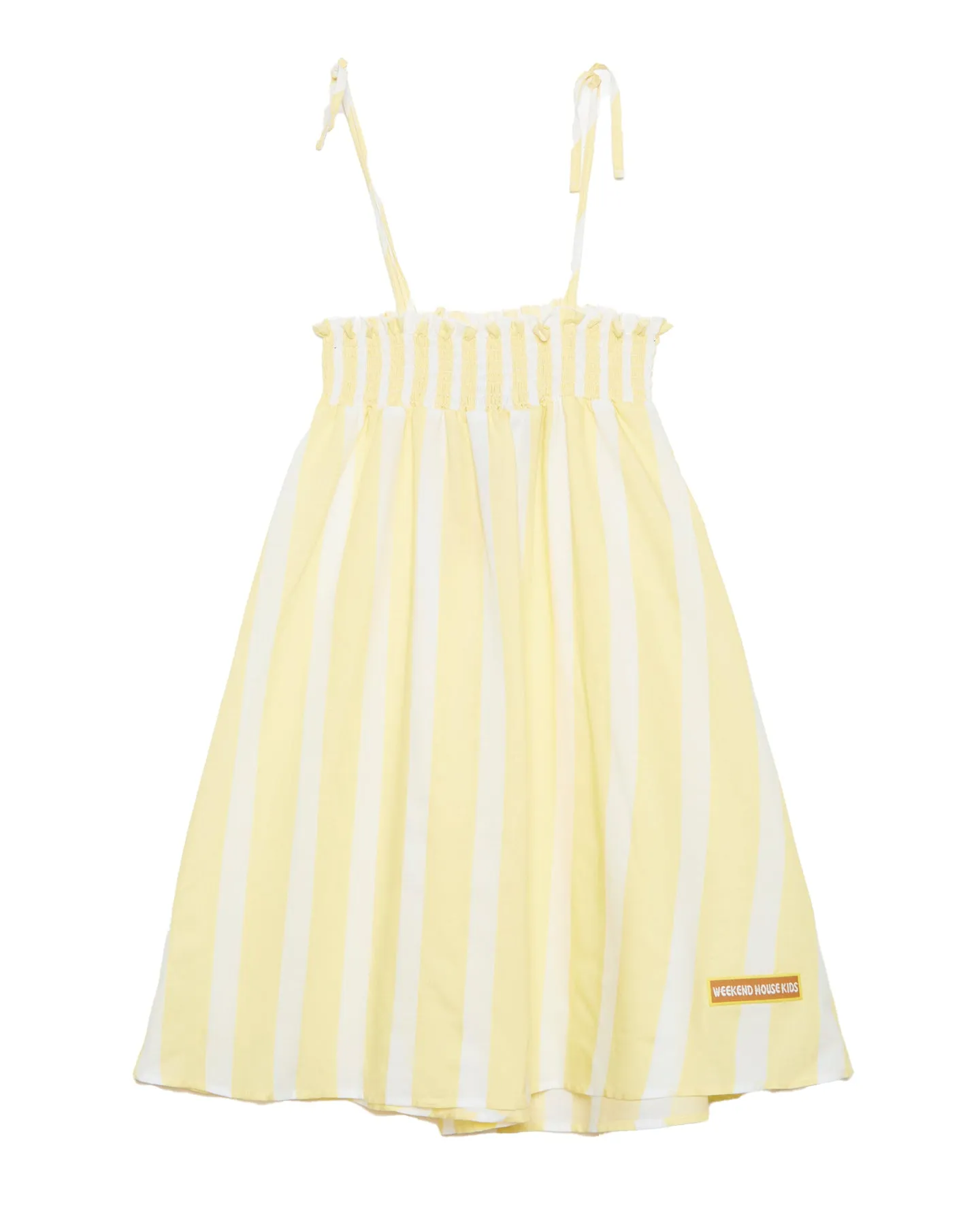 WEEKEND HOUSE KIDS Things I Like YELLOW STRAPLESS SMOKED STRIPES DRESS