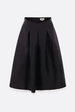 wool and silk A-line midi skirt